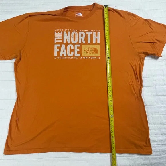 The North Face Logo Orange Tee 100% Cotton Men’s XXl - Picture 5 of 7